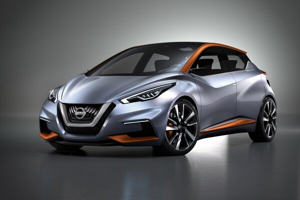 Nissan silver color with orange elements