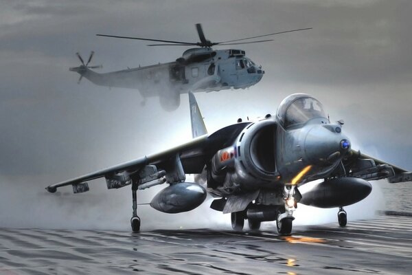 Captured Harrier on the aircraft carrier Admiral Kuznetsov