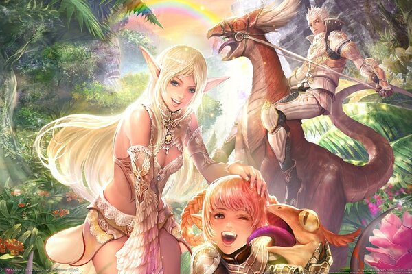 Divertidos elfos fantásticos del juego lineage 2