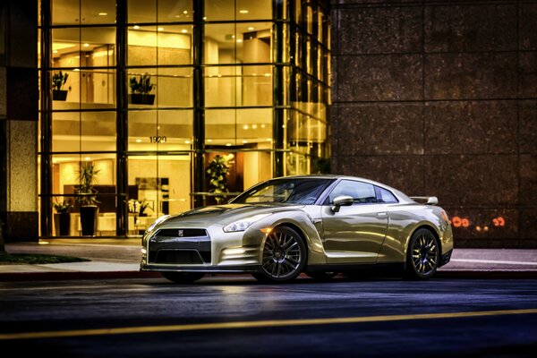 Beautiful Nissan car on the road