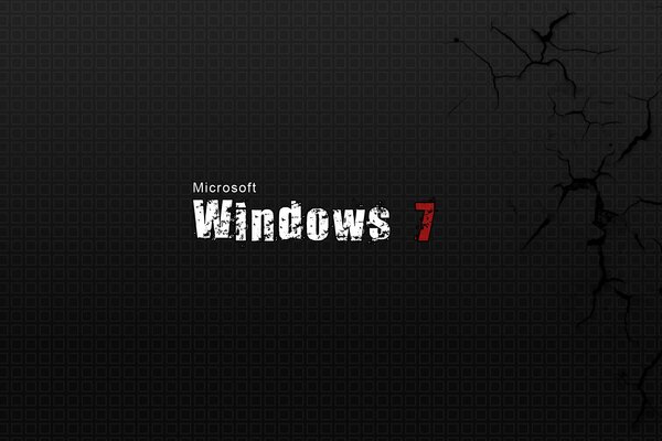 Эмблема Windows 7 на чёрном фоне