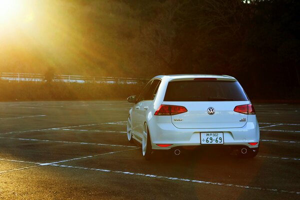 Volkswagen golf in the sunshine