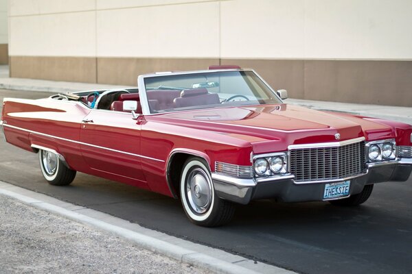 Red convertible with red interior