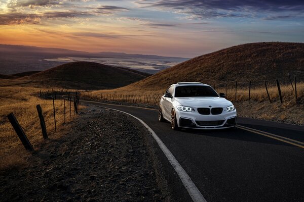 BMW m236i car in the mountains