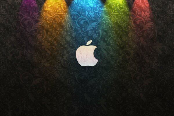 Apple logo with multicolored backlight