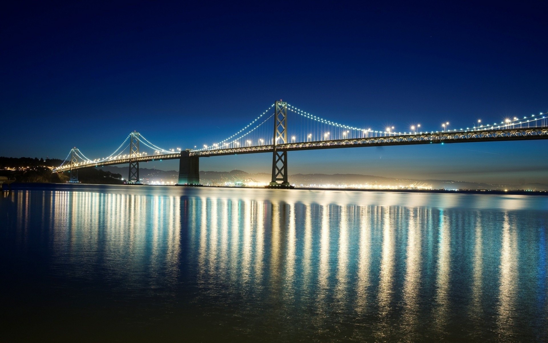 bridge light san francisco night