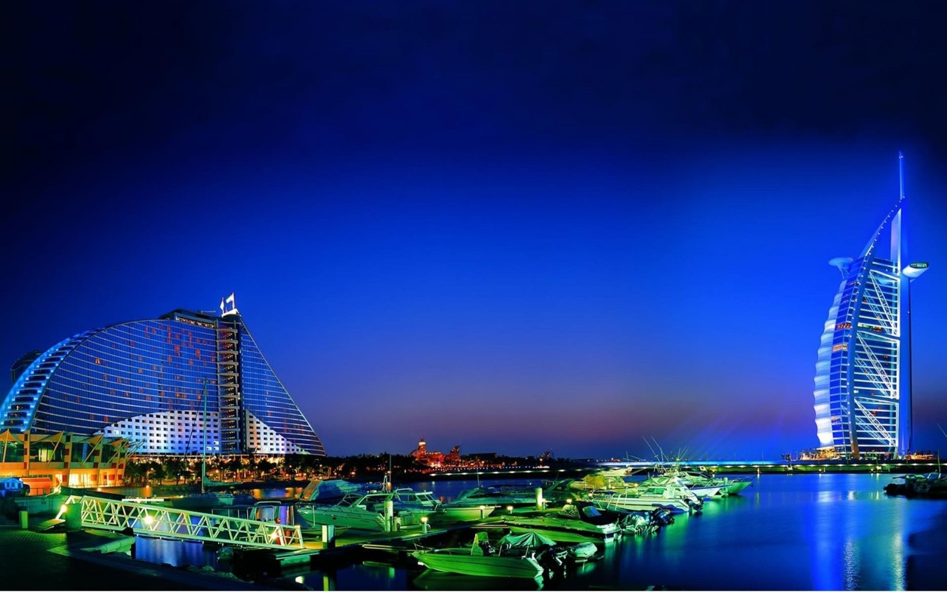 lumières dubaï ville eau nuit beauté