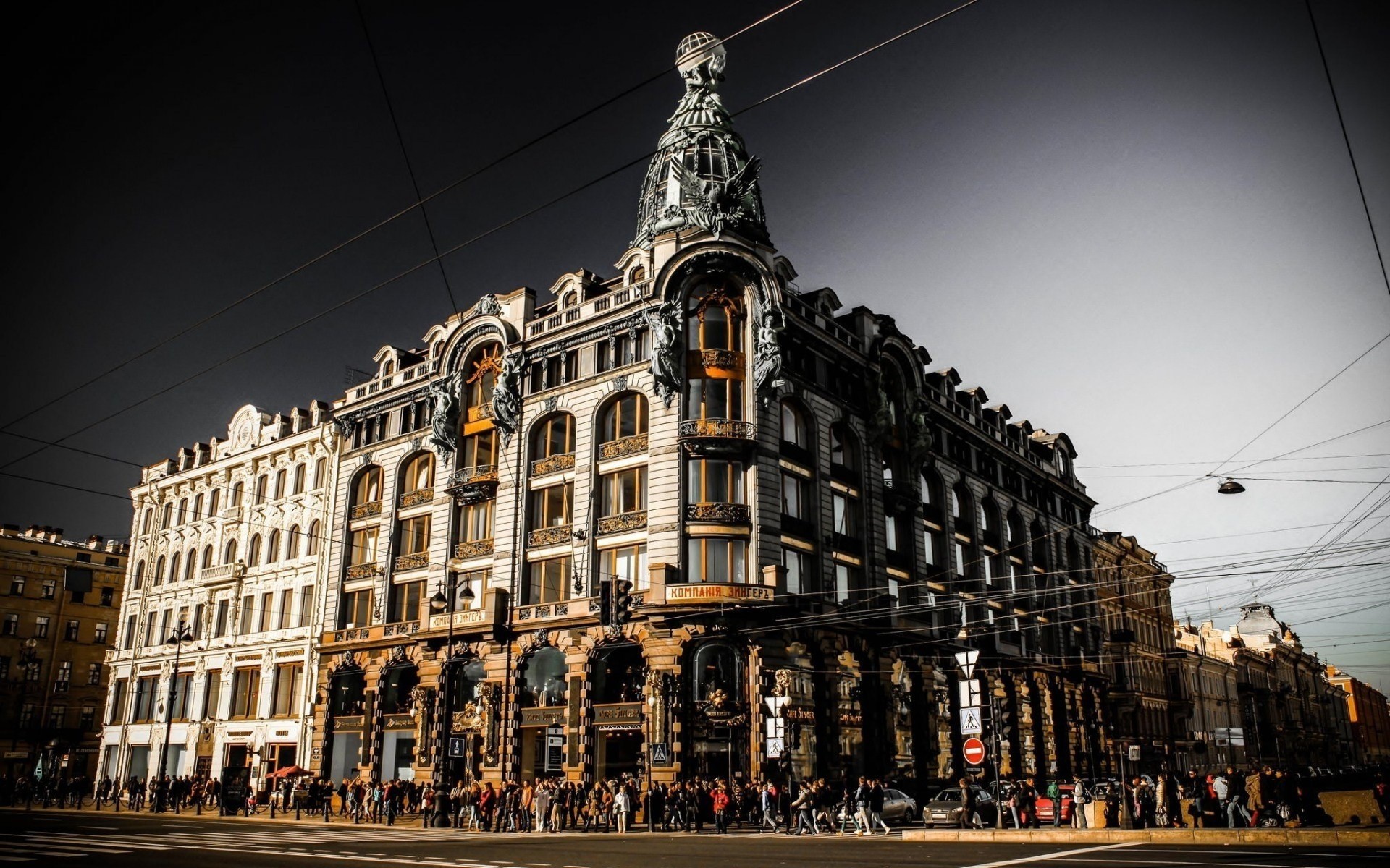 nubes rusia san petersburgo nevsky prospekt compañía singer cielo peter