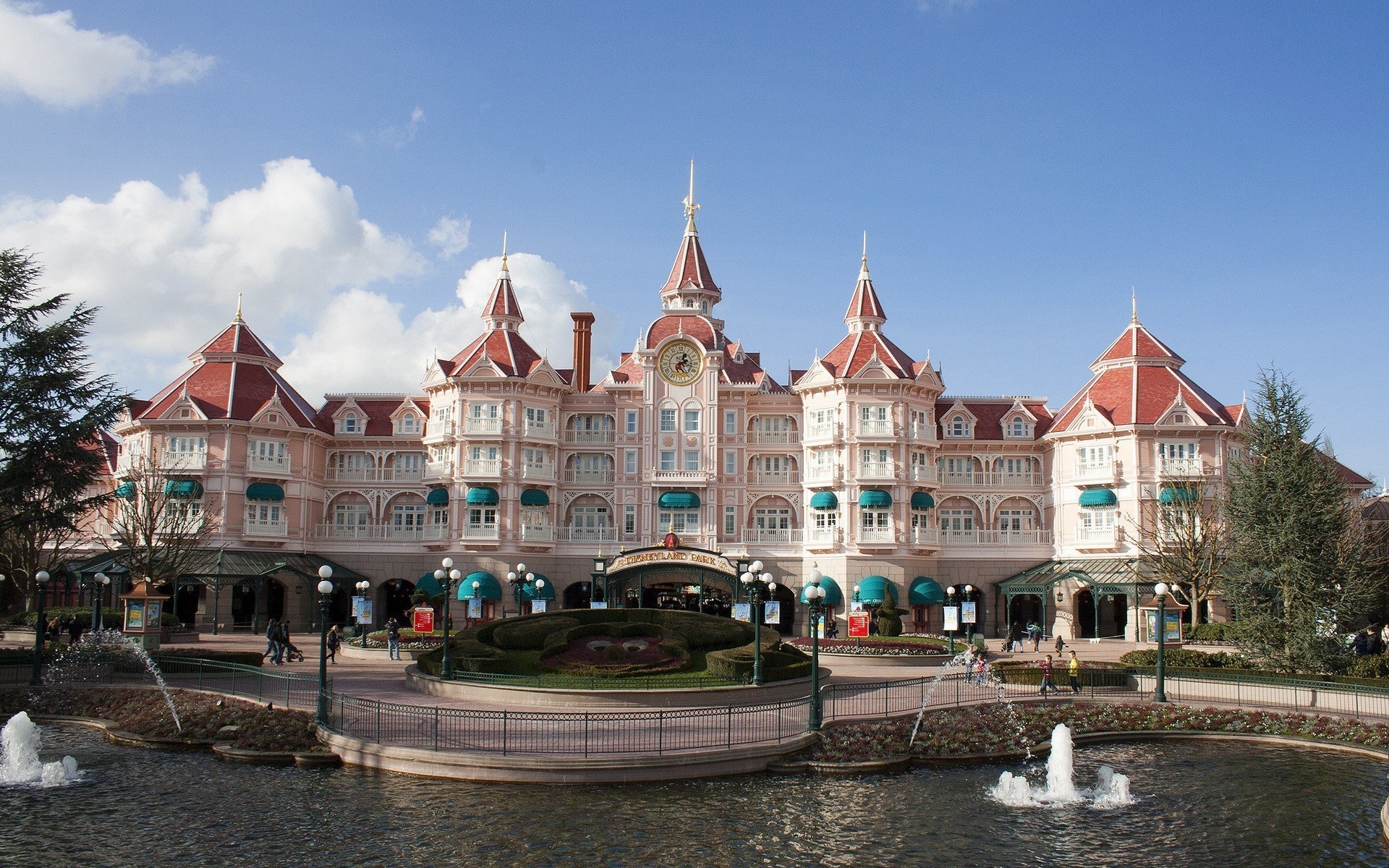 parigi acqua casa cascata grigio disneyland città