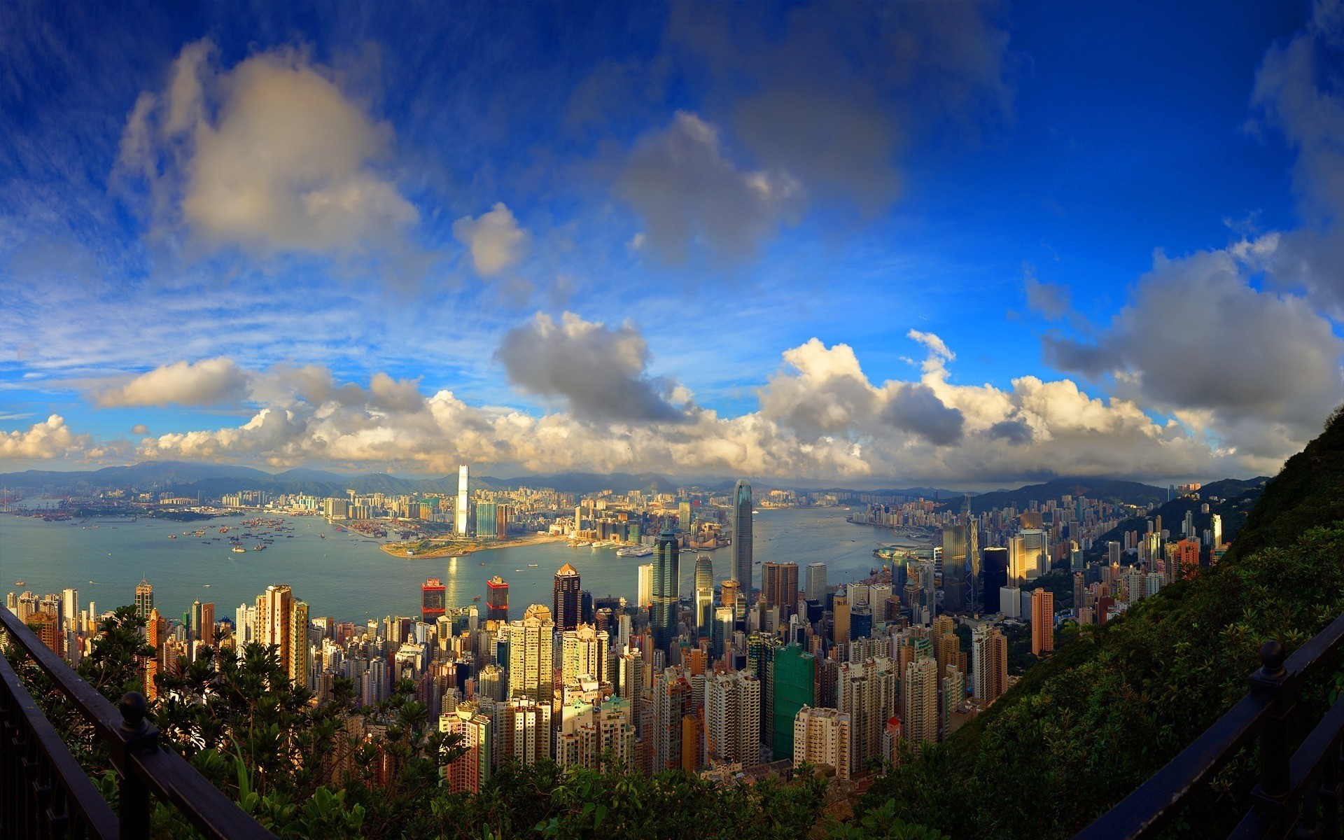 hong kong bleu ciel nuage ville