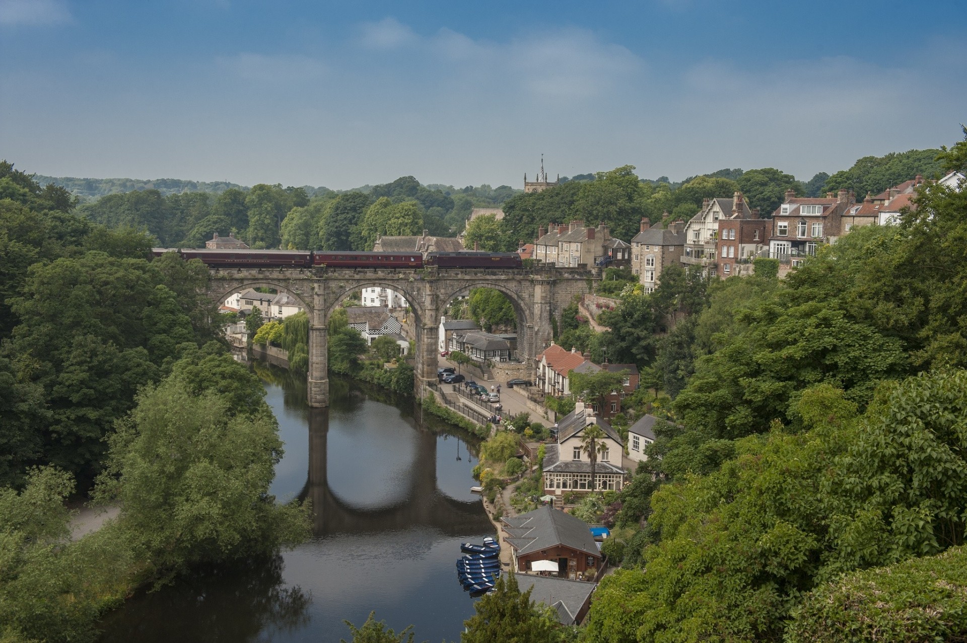 landschaft fluss england brücke panorama zug