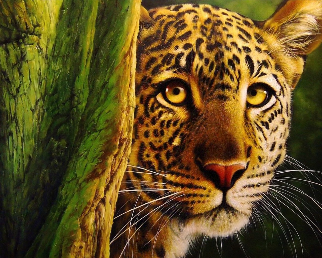 disegno leopardo agguato