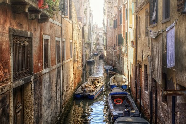 Boats in the water in Venice