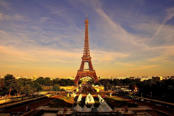 Beautiful fairy-tale Eiffel Tower in Paris