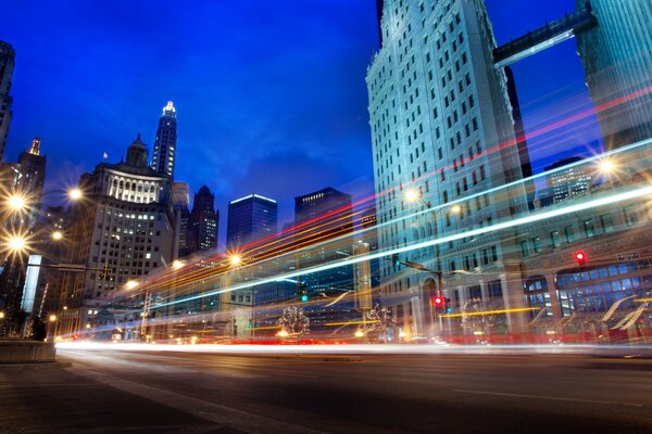 Ville de nuit lumineuse. Bright Night Lights USA