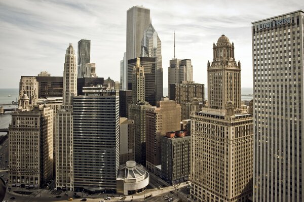 Chic high-rises in Chicago. all the beauty of the USA