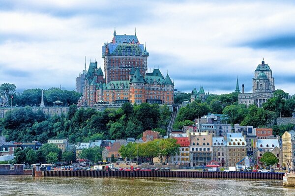 Hotel on the embankment along the river