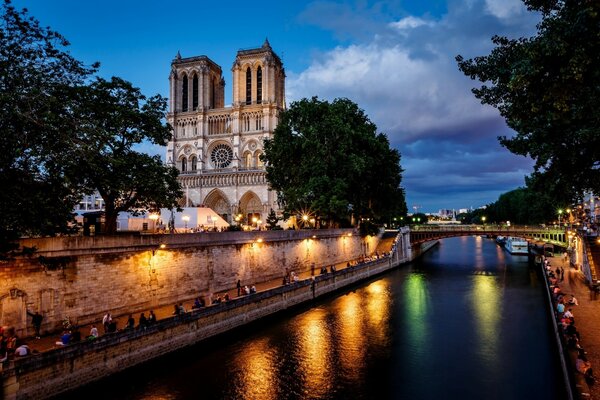 The famous Notre Dame De Paris in Paris