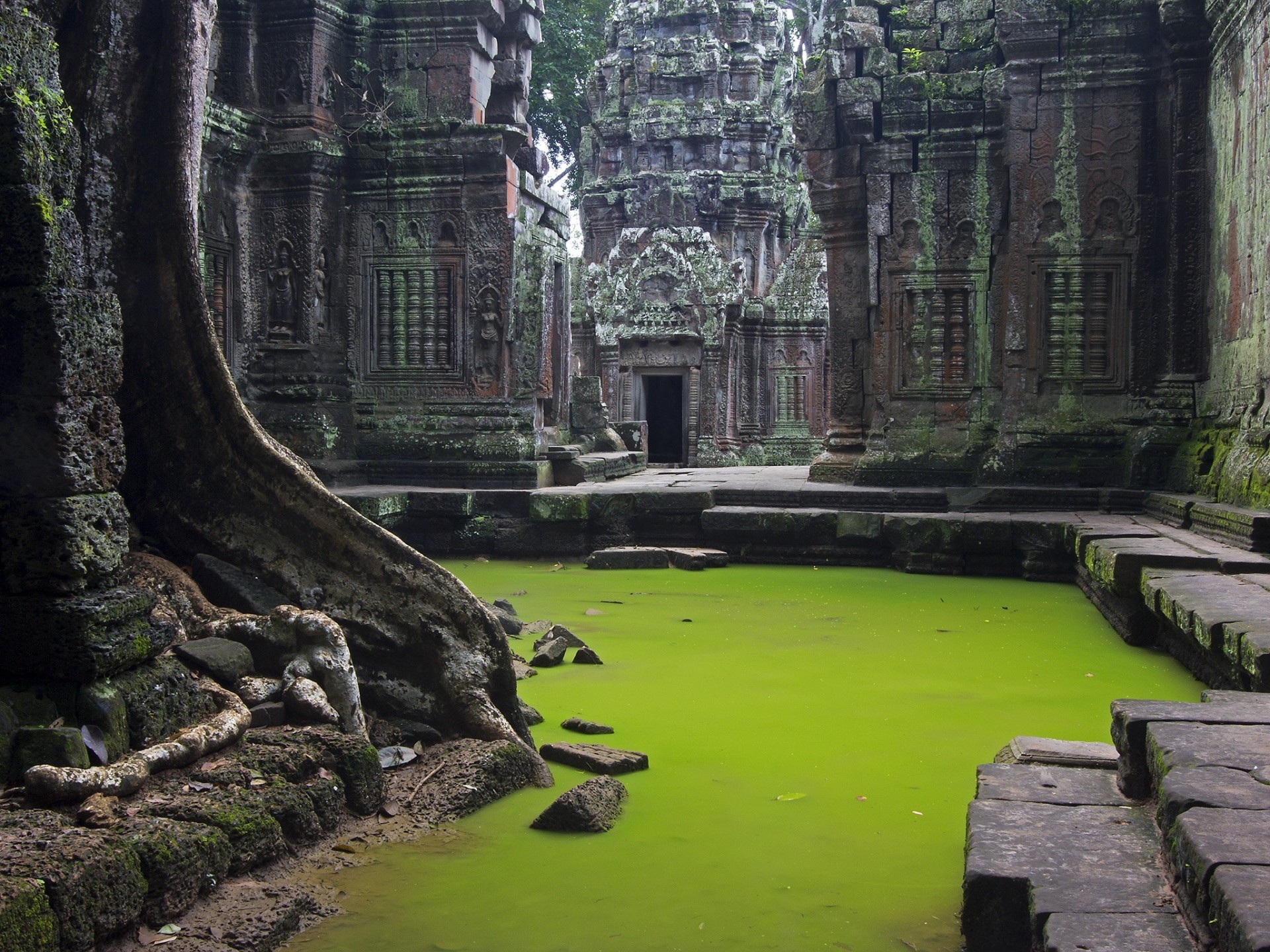 agua ruinas belleza templo camboya