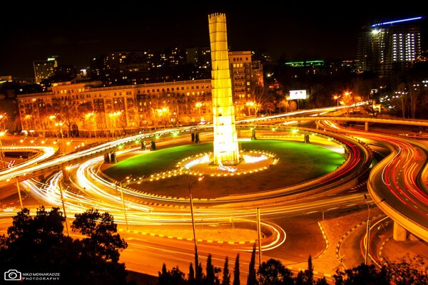 En Georgia, Tbilisi hermosa noche