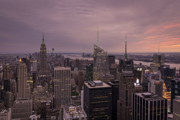 Небоскрёбы Нью-Йорка. Вид на Гудзон