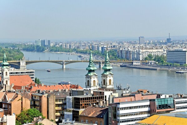 Hungary. Budapest. Bridge over the Danube