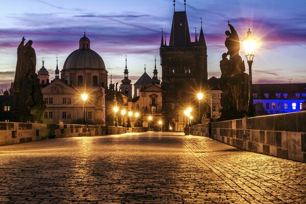 Monuments and paving stones of the city of Prague