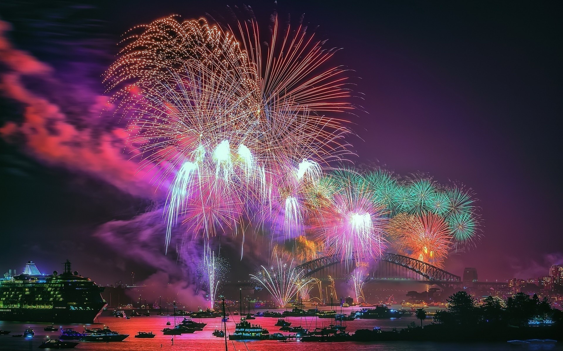 feuerwerk nacht stadt