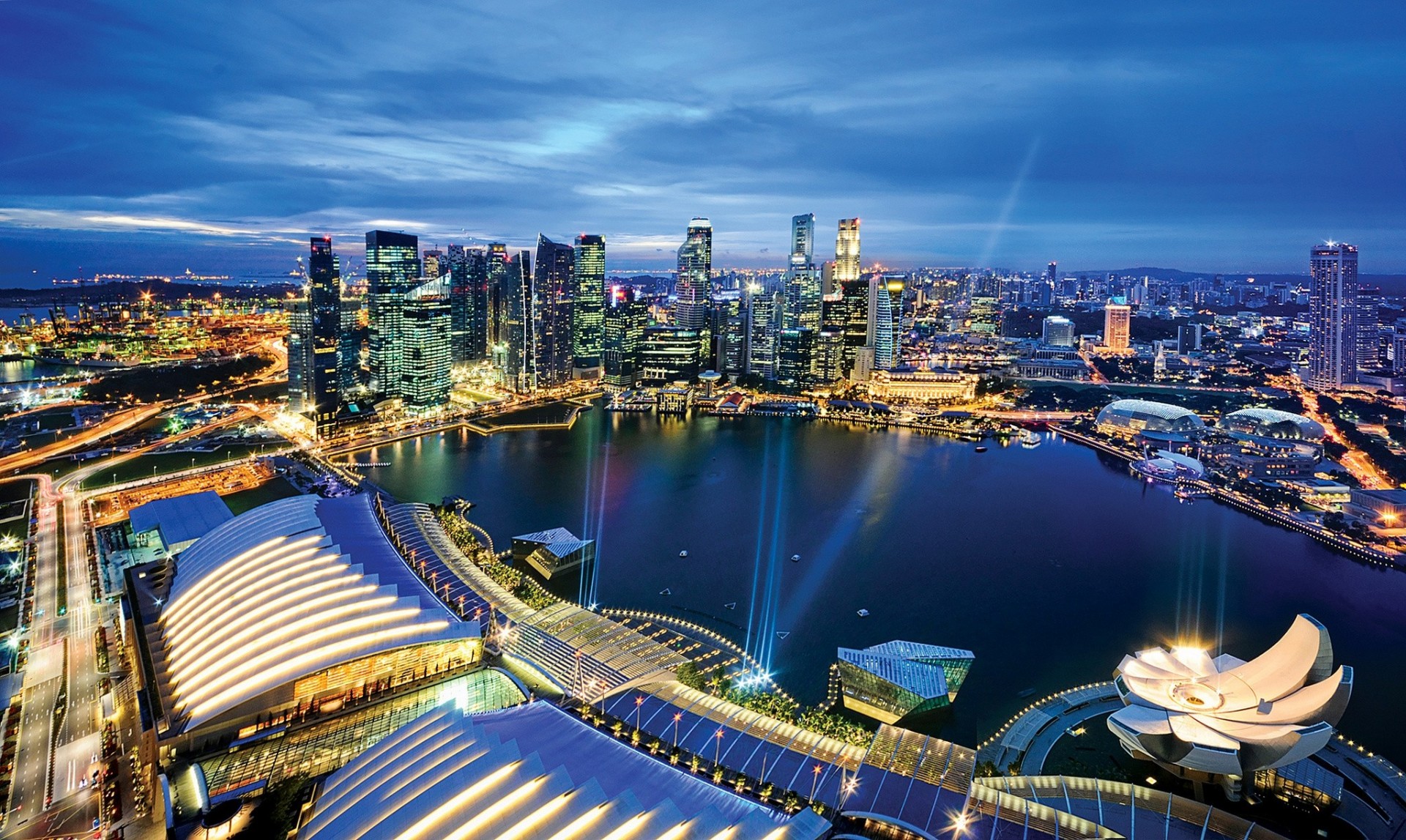 notte luci oscurità singapore