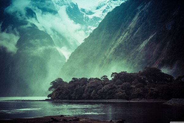 Naturaleza nueva Zelanda mañana