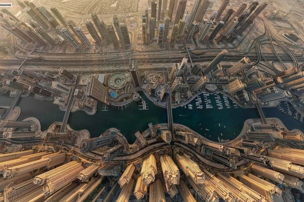 Bird s-eye view of Dubai