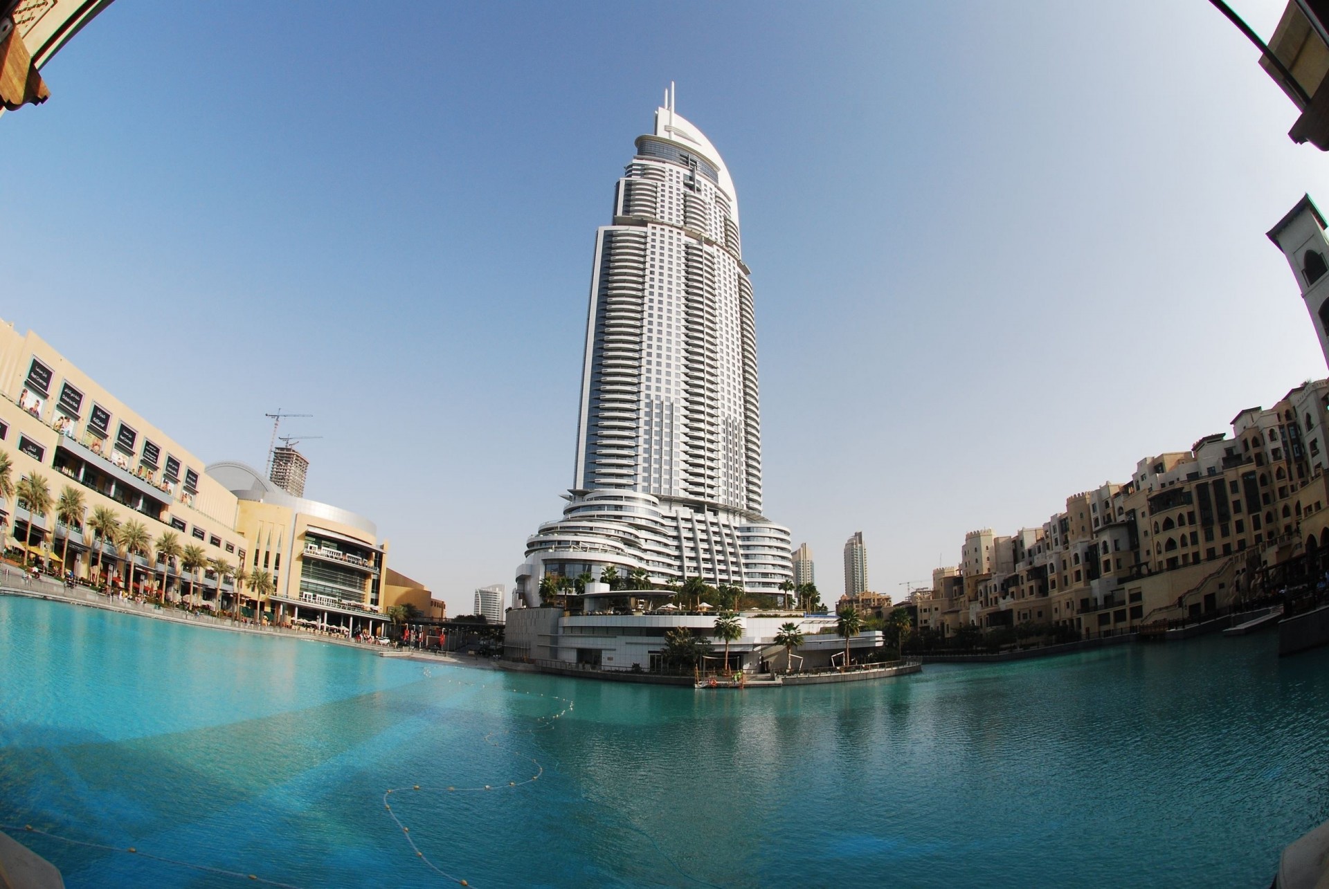 bâtiment dubaï gris ville eau