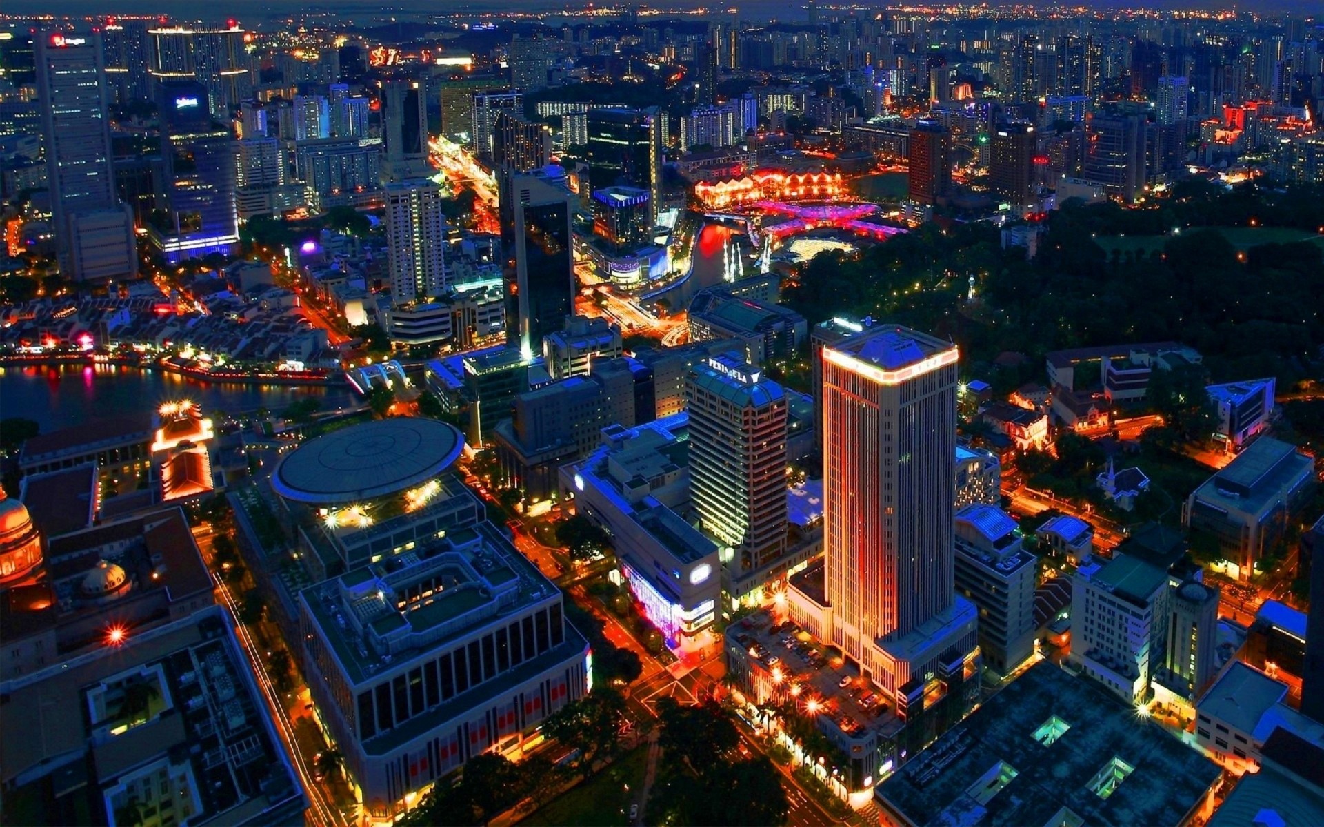 edificio notte singapore