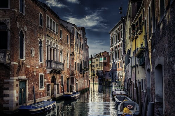 White clouds over the canals of Venice