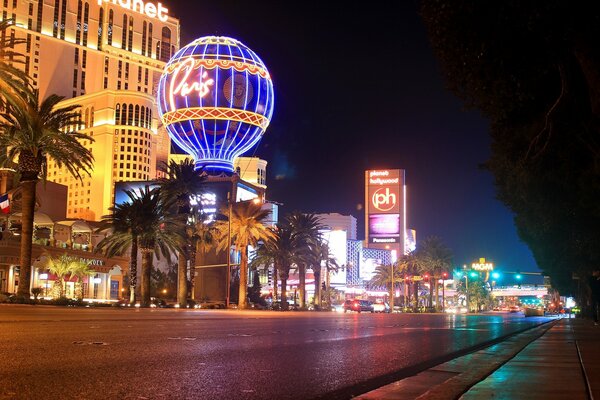 The city of party-goers Las Vegas is all in lights