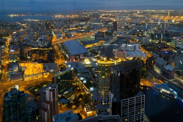 Мельбурн один из городов Австралия вид сверху