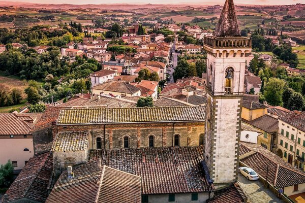 Die Kirche santa croce in Italien in der Toskana Panorama