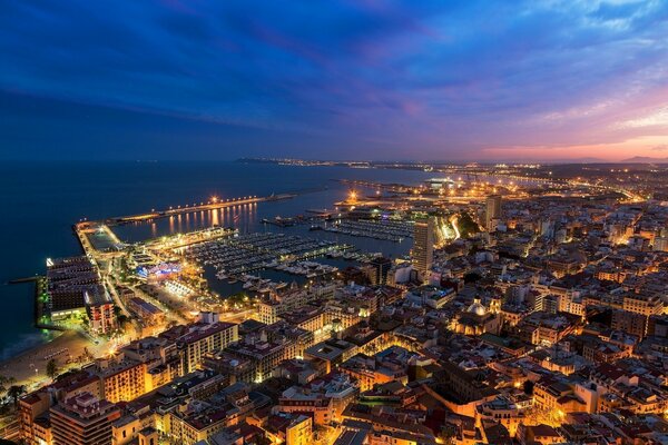 Noisy evening Alicante in Spain