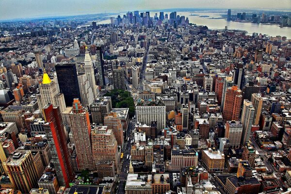 Blick aus der Vogelperspektive auf New York