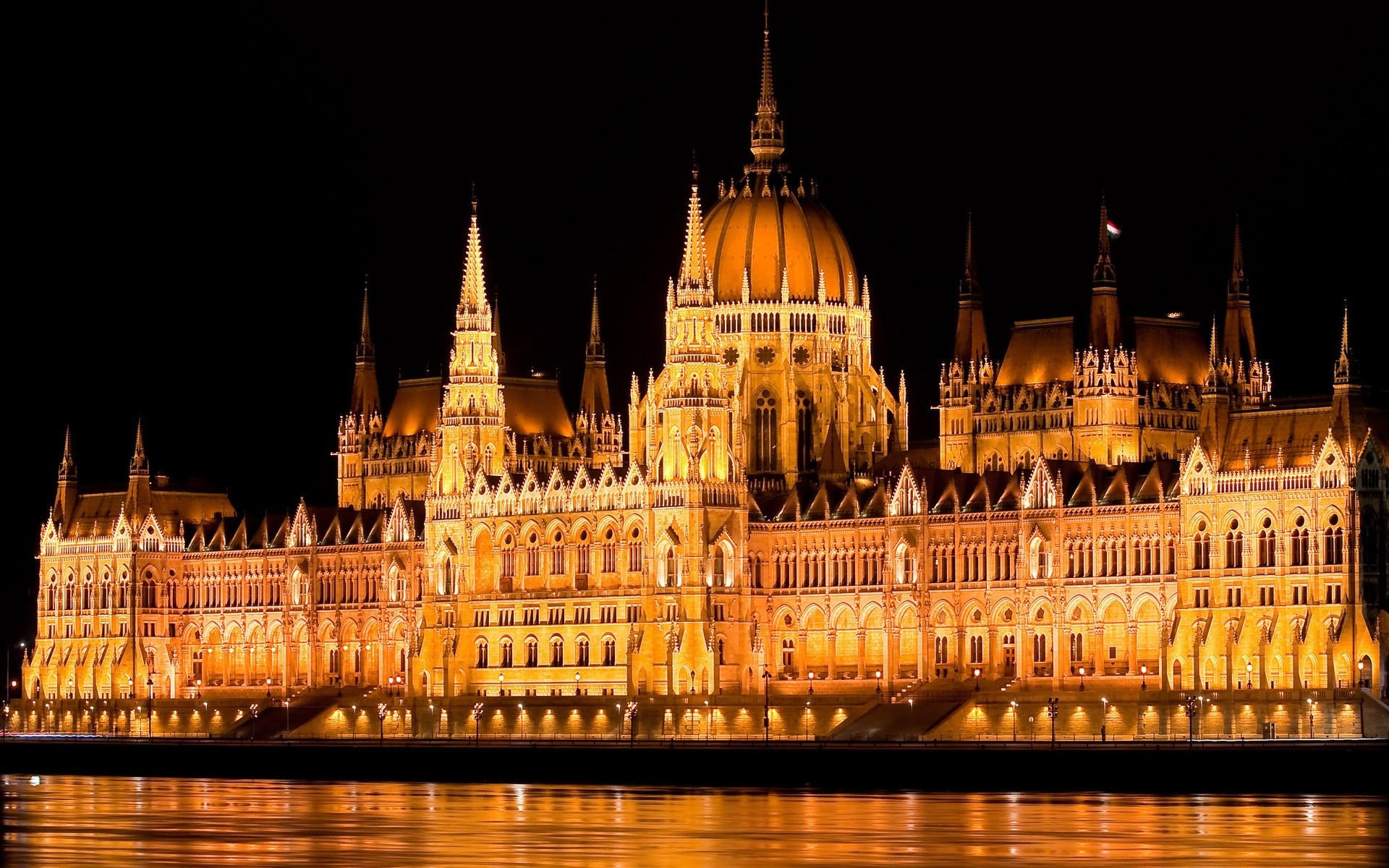 luces noche parlamento luz budapest hungría capital