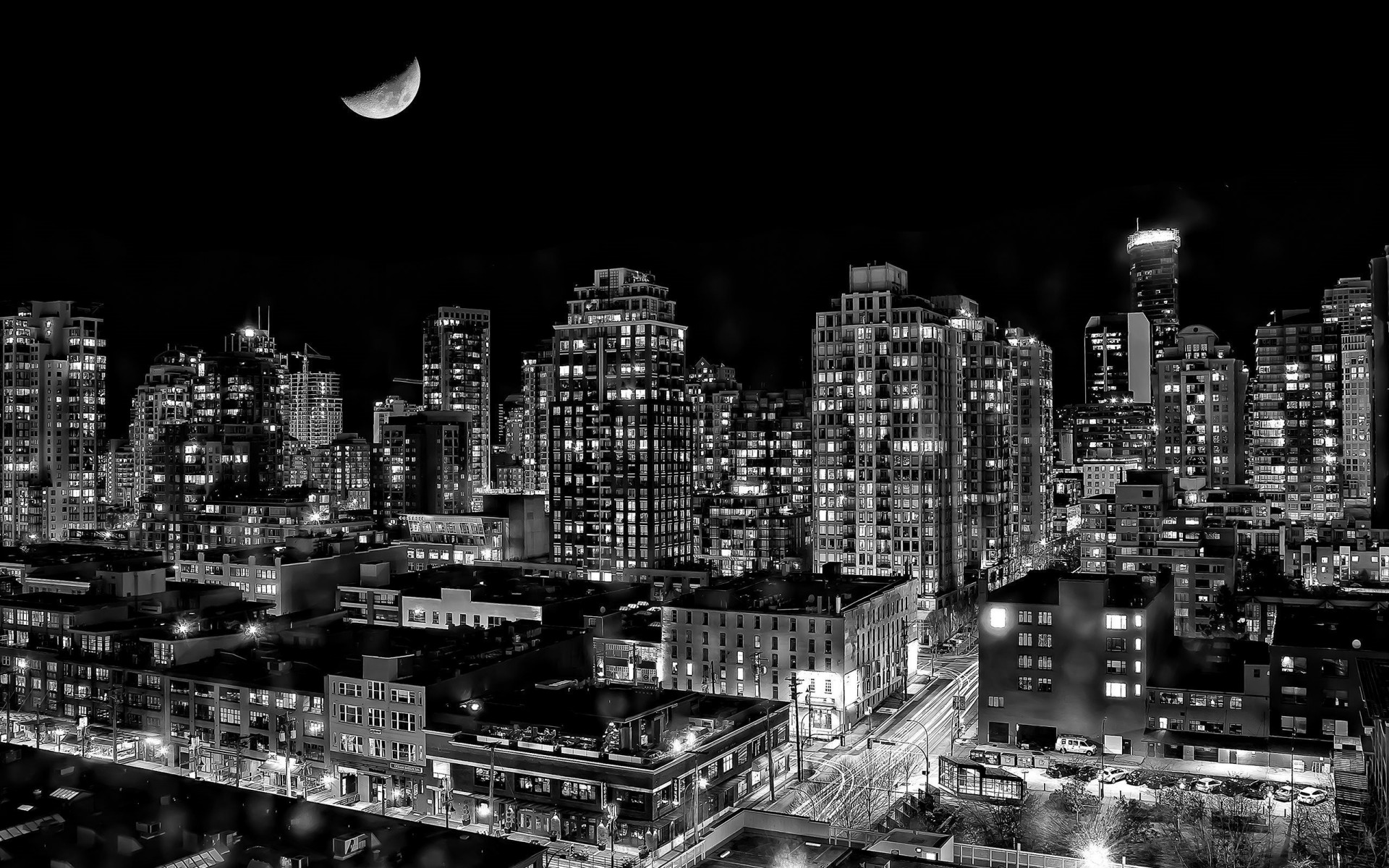 vancouver noir et blanc paysage photo architecture canada urbain