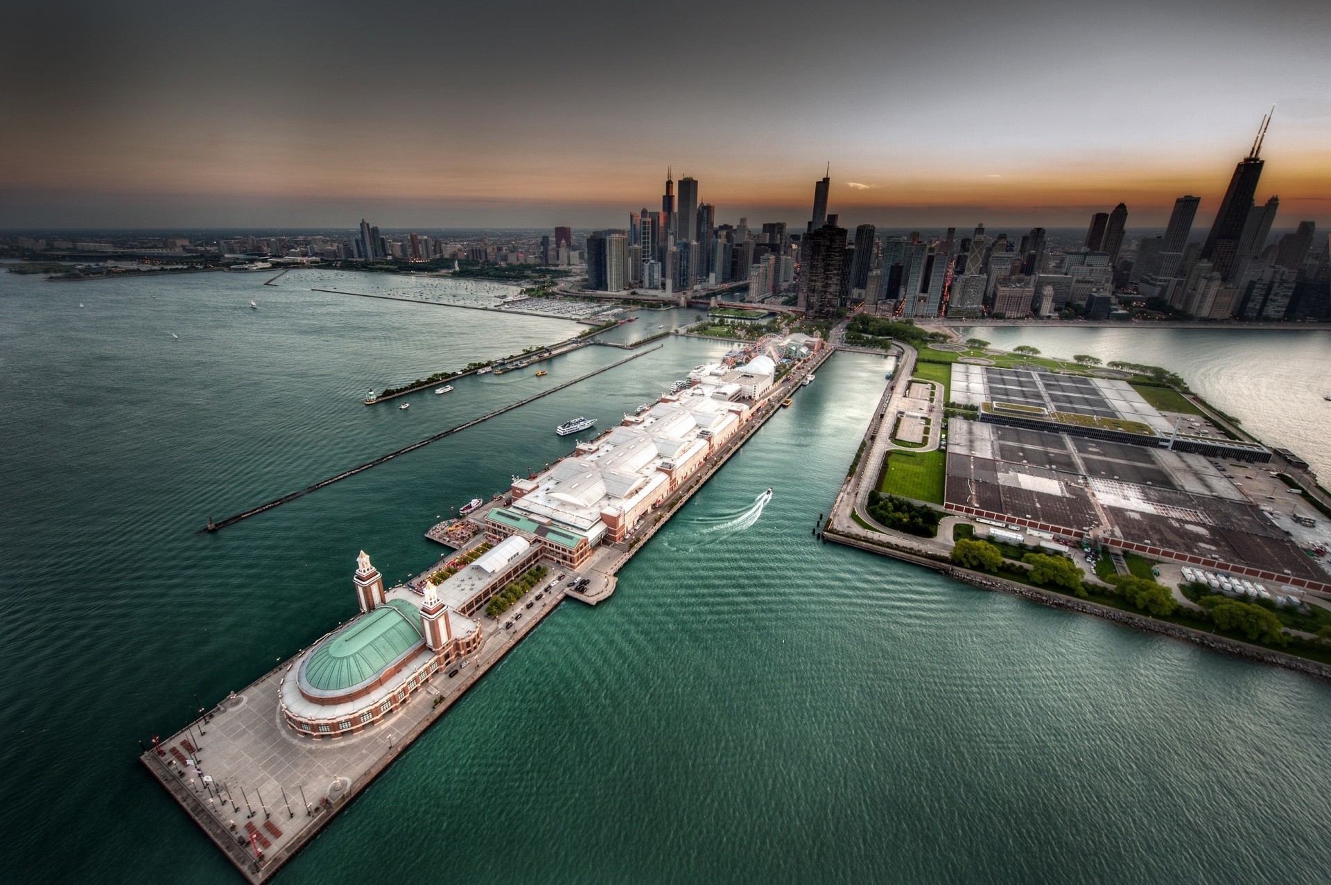 nabrzeża chicago port panorama port