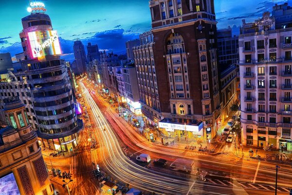 Night view of the city of Madrid