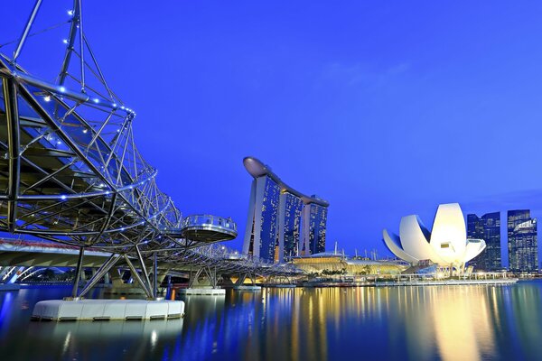 Un pont extraordinairement beau à Singapour