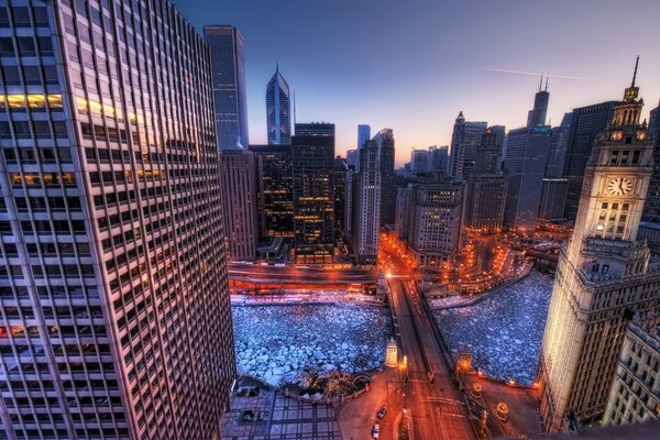 Draufsicht auf die Stadt Chicago