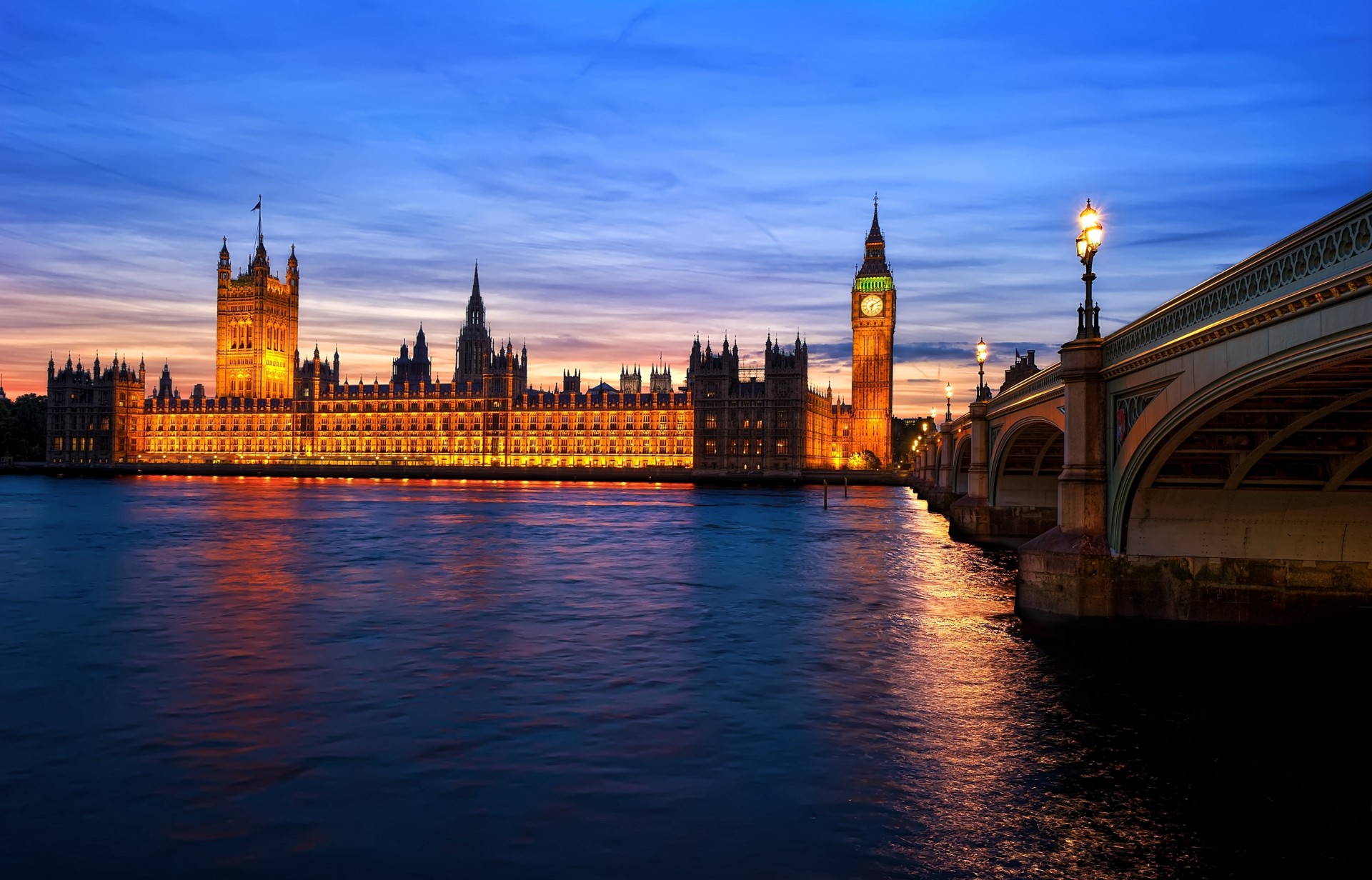 inglaterra noche puente londres río