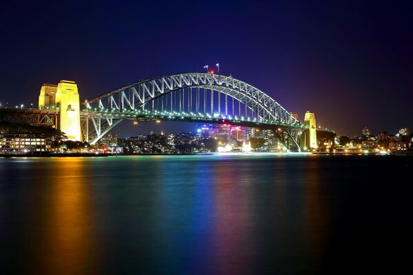 Bridge in Sydney at night. Australia