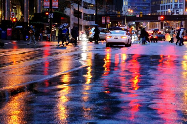 Luci della città traffico trambusto