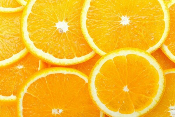 Bright fresh orange slices