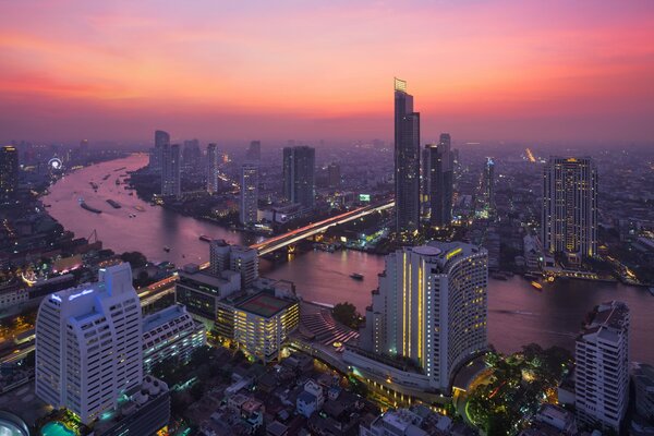 Tailandia instantánea de la ciudad de la noche